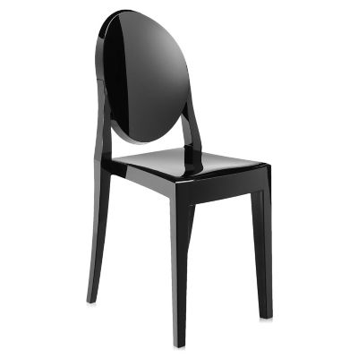 Victoria Ghost Chair (Opaque Glossy Black) - OPEN BOX RETURN