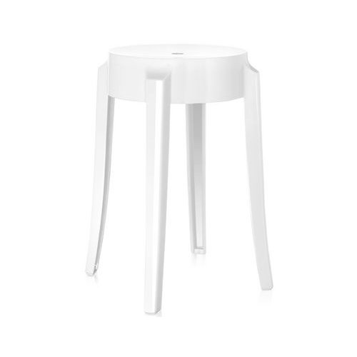 Charles Ghost Stool (Glossy White/Low) - OPEN BOX RETURN