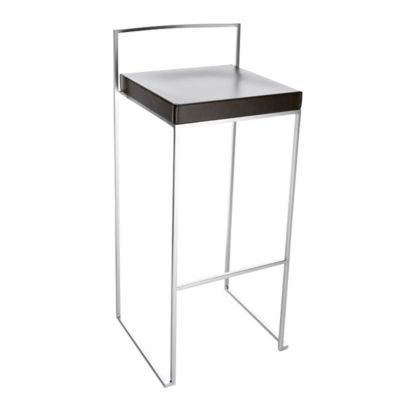 Cubo Stool with Leather Seat