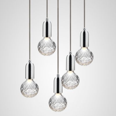 Crystal Bulb LED Multi-Light Pendant