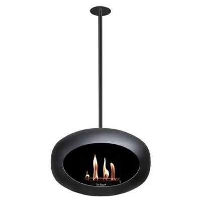 Contemporary Fireplace Freestanding Large Iron Black U Shape