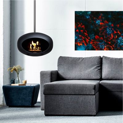Shown in Black Bowl with Polished Steel Accent finish, 55.12 Inch size, in use
