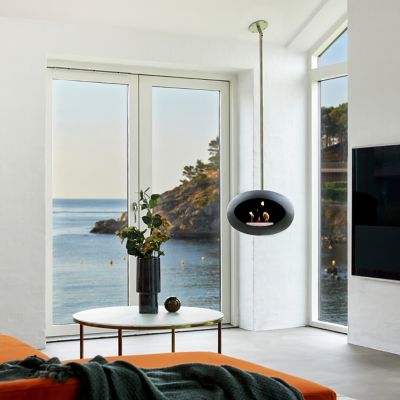 Shown in Black Bowl with Polished Steel Accent finish, 55.12 Inch size, in use