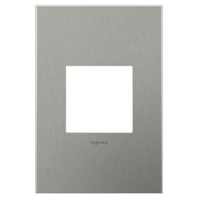 adorne Metal Wall Plates (1 Gang/Brushed Steel) - OPEN BOX