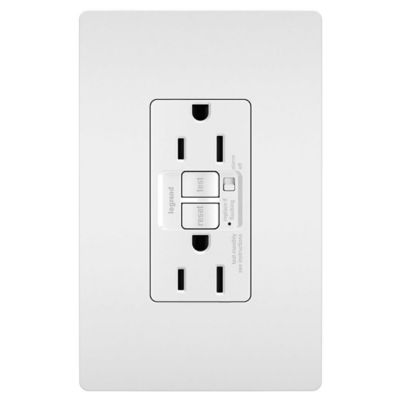 Radiant 15A Tamper Resistant Self Test GFCI Outlet with Audible Alarm