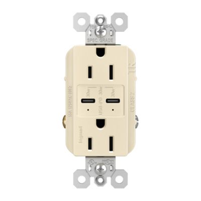 Radiant 15A Tamper Resistant Outlet with USB Type C Ports