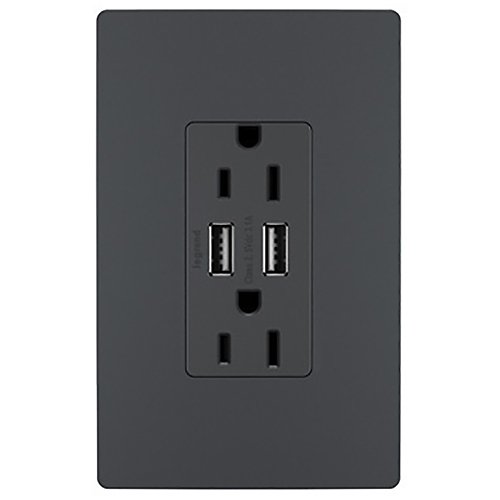 Radiant 15A Tamper Resistant Outlet with USB Ports