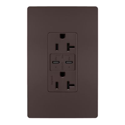 Radiant 20A Tamper Resistant Outlet with USB Type C Ports