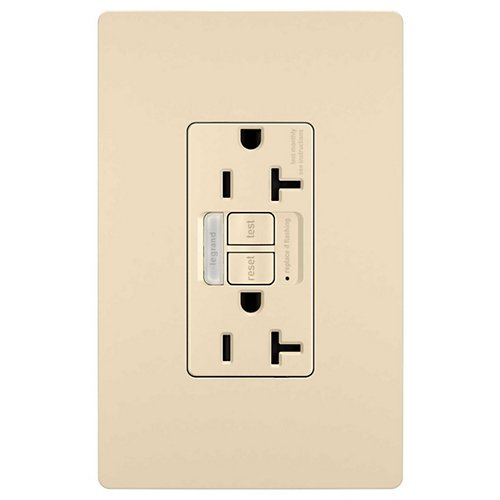 Radiant 20A Tamper Resistant Self-Test GFCI Outlet with Night Light