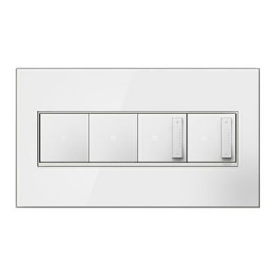 Wall Plate (Real Materials) (Mirror White|4-Gang)-OPEN BOX