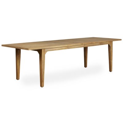 Teak Double Butterfly Leaf Umbrella Outdoor Extendable Dining Table