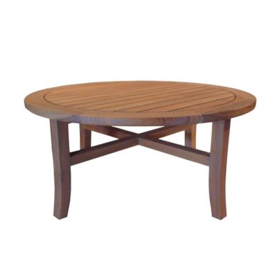 Teak Round Tapered Leg Outdoor Cocktail Table
