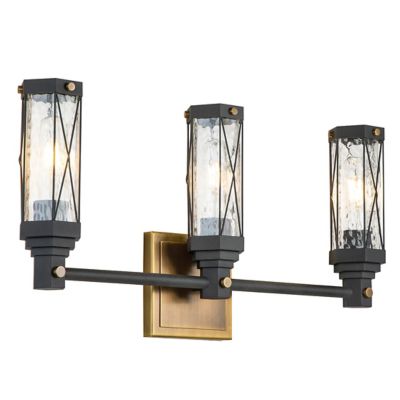 Abbey Vanity Light (Weathered Zinc W/Antique Brass)-OPEN BOX