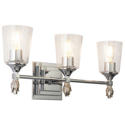 Vetiver Flame Finial Vanity Light (Chrome|3 light)-OPEN BOX