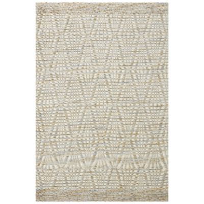 Kenzie Glacial Lattice Hand-Woven Wool Area Rug