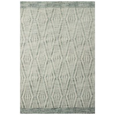 Kenzie Glacial Lattice Hand-Woven Wool Area Rug
