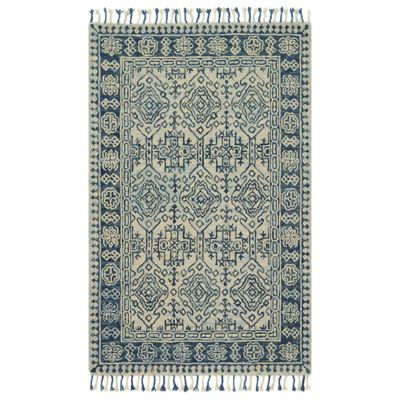 Zharah Lattice Tasseled Wool Area Rug