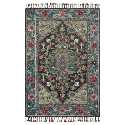 Zharah Keystone Tassel Wool Area Rug