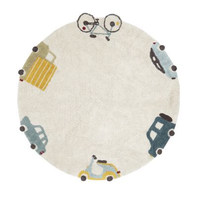 Wheels Washable Area Rug