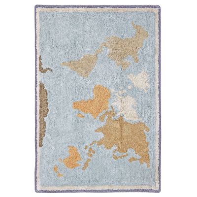 Mini Worldmap Washable Area Rug