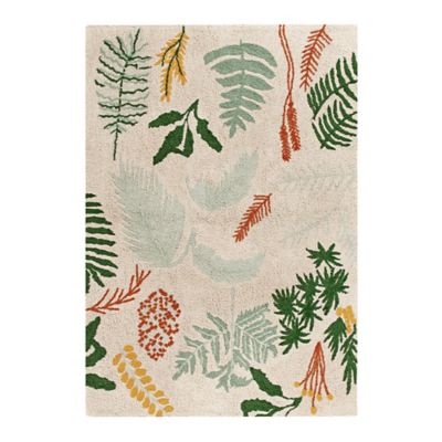 Botanic Plants Washable Area Rug