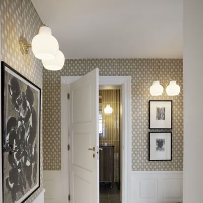 Shown in Satin Polished Brass finish, 2 Light, in use