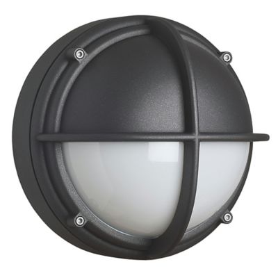 Skot Outdoor Wall/Flushmount(Grey|Opal Half Shaded)-OPEN BOX
