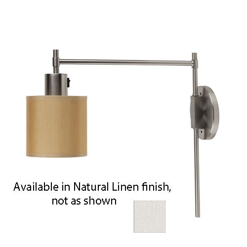 Walker Pin-Up Wall Sconce (Nickel/Natural Linen) - OPEN BOX