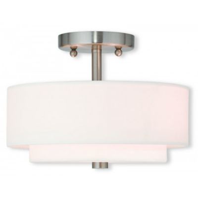 Maureen Double Semi-Flushmount (Off-White Shade)