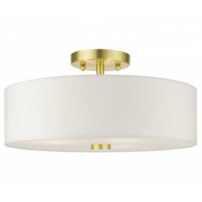 Maureen Single Fabric Drum Semi-Flushmount