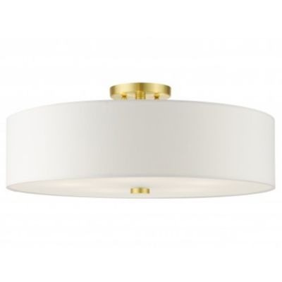 Maureen Single Fabric Drum Semi-Flushmount
