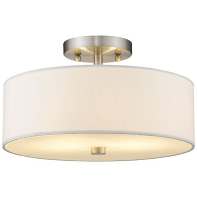 Maureen Single Fabric Drum Semi-Flushmount