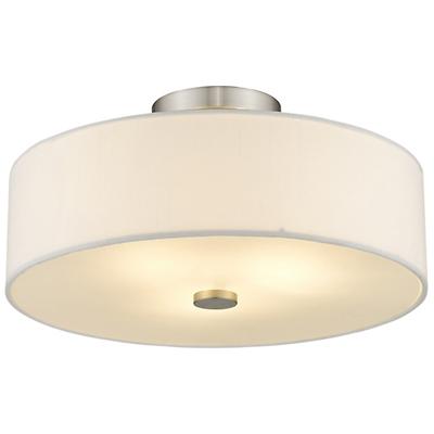 Maureen Single Fabric Drum Semi-Flushmount