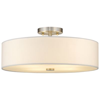 Maureen Single Fabric Drum Semi-Flushmount
