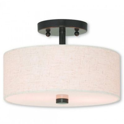 Maureen Single Fabric Drum Semi-Flushmount