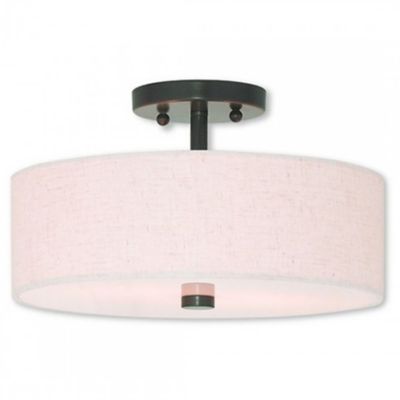 Maureen Single Fabric Drum Semi-Flushmount