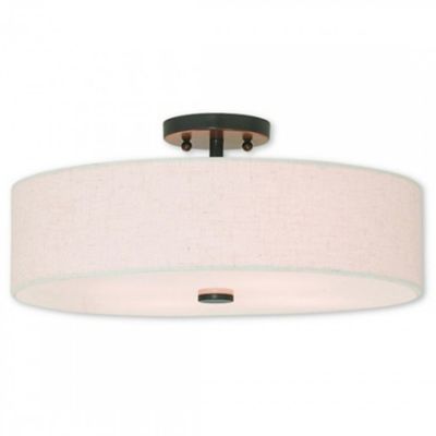 Maureen Single Fabric Drum Semi-Flushmount