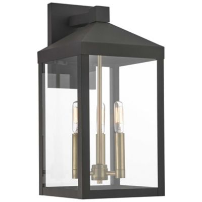 James 3 Light Clear Glass Outdoor Wall Sconce