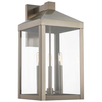 James 3 Light Clear Glass Outdoor Wall Sconce
