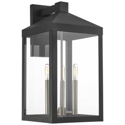 James 3 Light Clear Glass Outdoor Wall Sconce