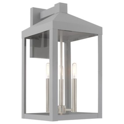 James 3 Light Clear Glass Outdoor Wall Sconce