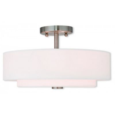 Maureen Double Semi-Flushmount(Off-White)(Nickel/L)-OPEN BOX