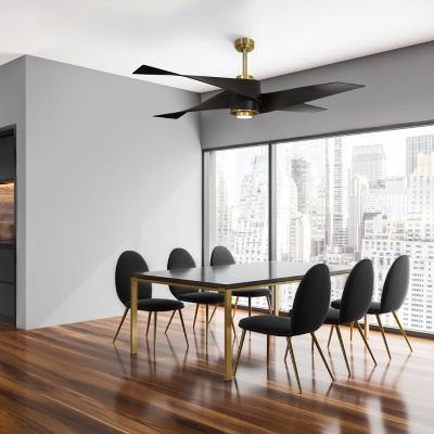 Shown in Soft Brass with Matte Black blades finish, in use