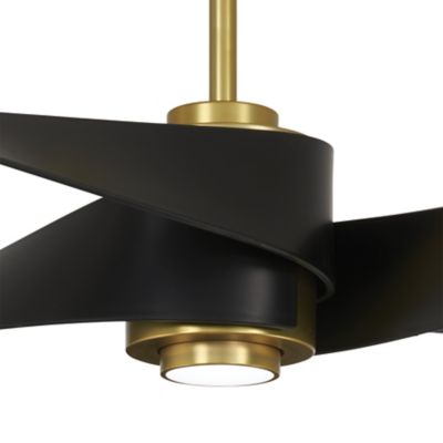 Shown in Soft Brass with Matte Black blades finish, Detail view