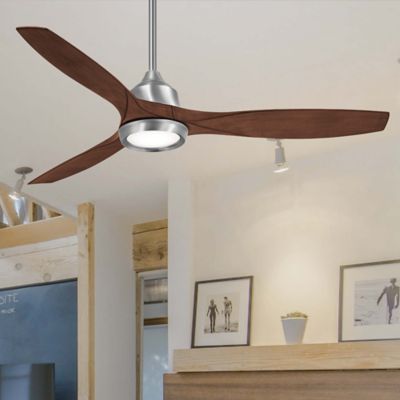 Shown in Brushed Nickel with Dark Walnut Blades finish, in use