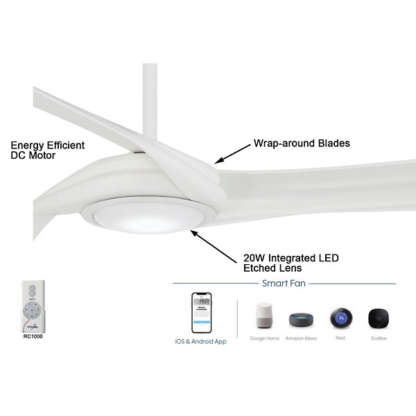 Curl 60 Inch Smart LED Ceiling Fan
