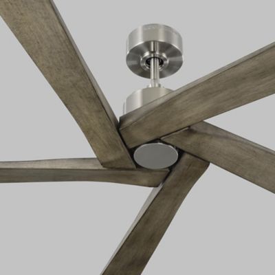 Shown in Brushed Steel with Light Grey Weathered Oak Fan Body and Blade finish