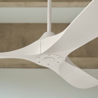 Shown in Matte White Fan Body and Blade Finish, 60 Inch size, Detail shot