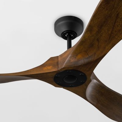 Shown in Midnight Black with Dark Walnut Fan Body and Blade Finish, 52 Inch size, Detail view