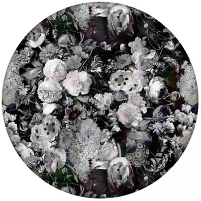 Eden Queen B&W Round Area Rug